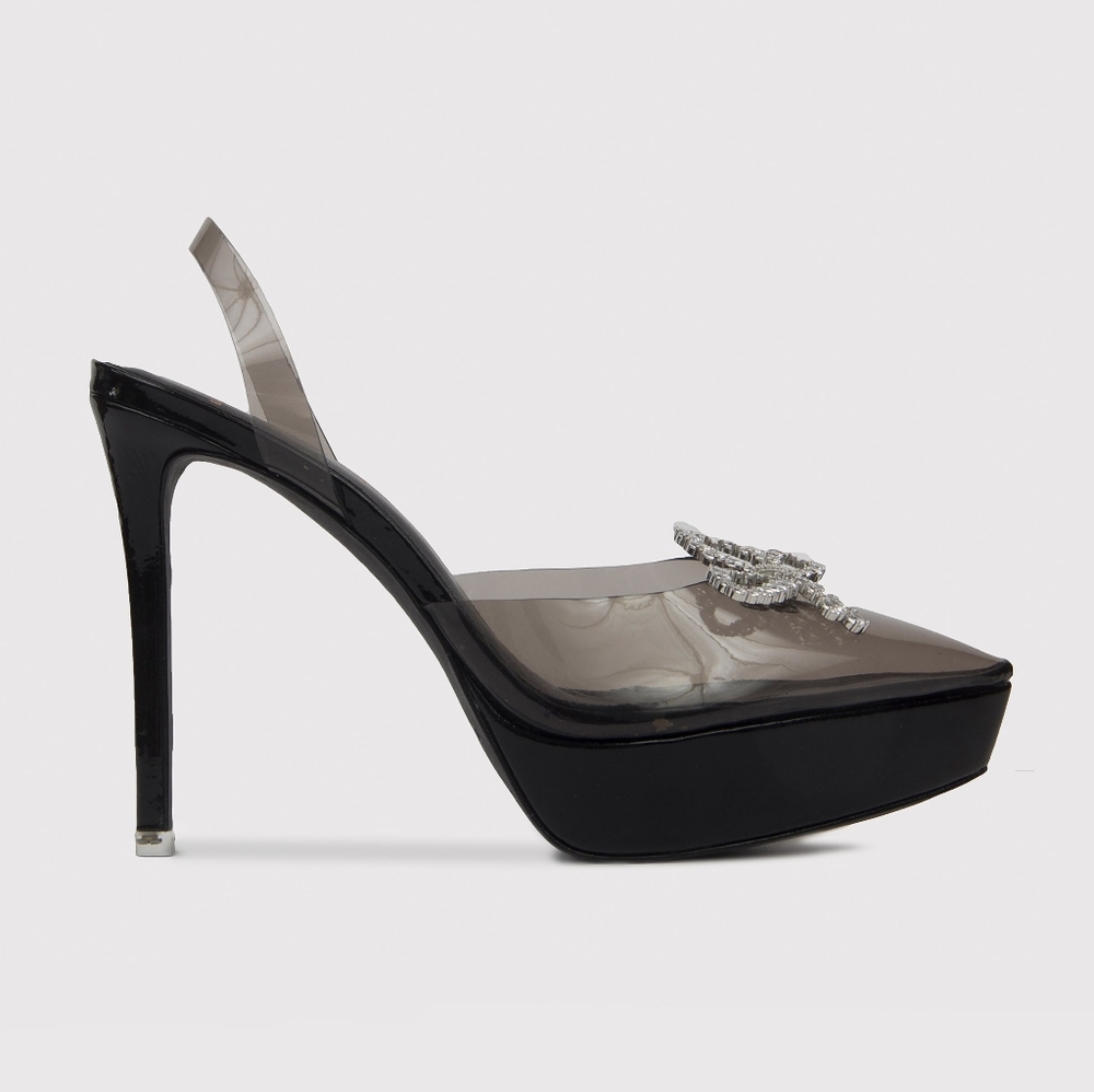 ✨️NWT✨️ Black Suede Studio - Sydney Platform Slingback Pump